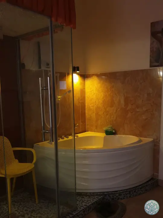 사우나 바로 옆에 위치한 욕조