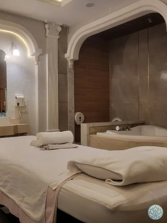 마사지 베드가 세팅된 모습