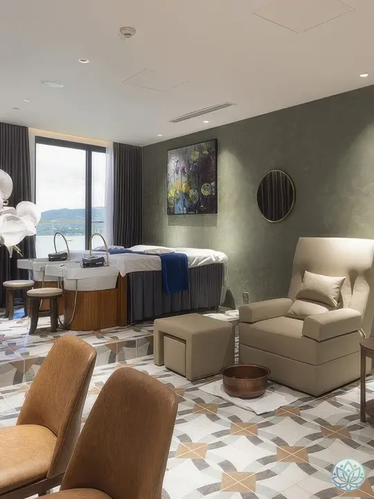 고급스러운 마사지 룸 전경