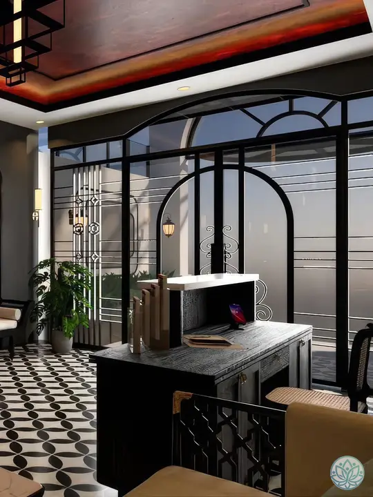 아르데코 스타일의 접수대