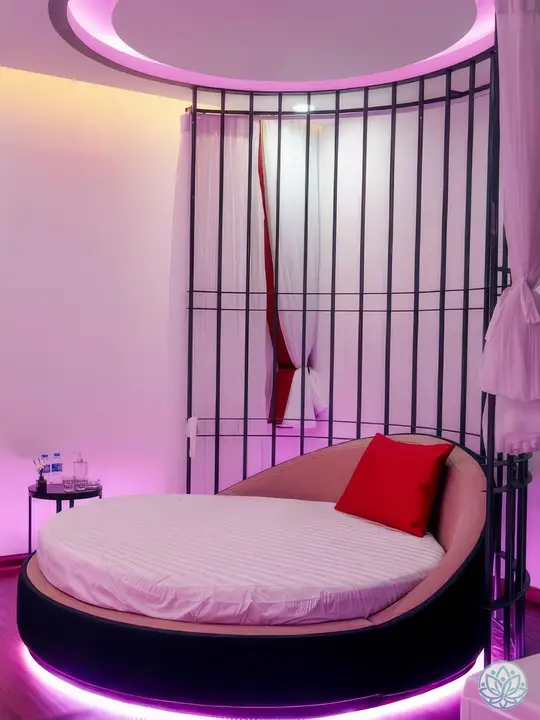 원형 베드가 준비된 룸